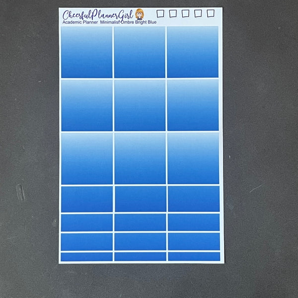 Minimalist Ombre Bright Blue for the Academic Planner Weekly Layout