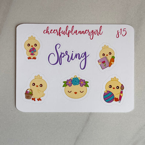 Spring Chicks Deco Sampler Sticker Sheet