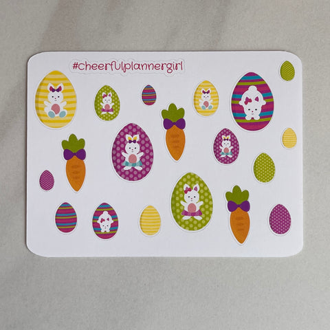 Easter Bunny Eggs Deco Sampler Sticker Sheet