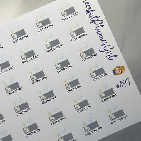 Spa Hot Tub Maintenace Planner Stickers
