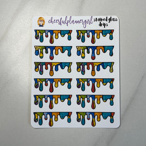 Stained Glass Drips Planner Stickers