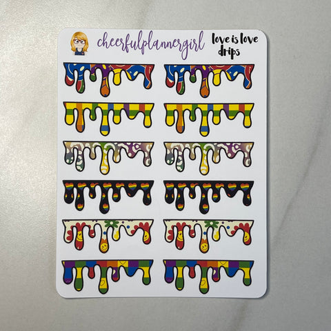 Love is Love Drips Perfect for fun headers or dividers Planner Stickers
