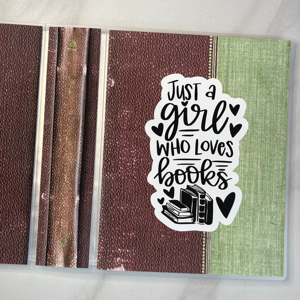 4x6 Small Just A Girl Who Loves Books Sticker Storage Album