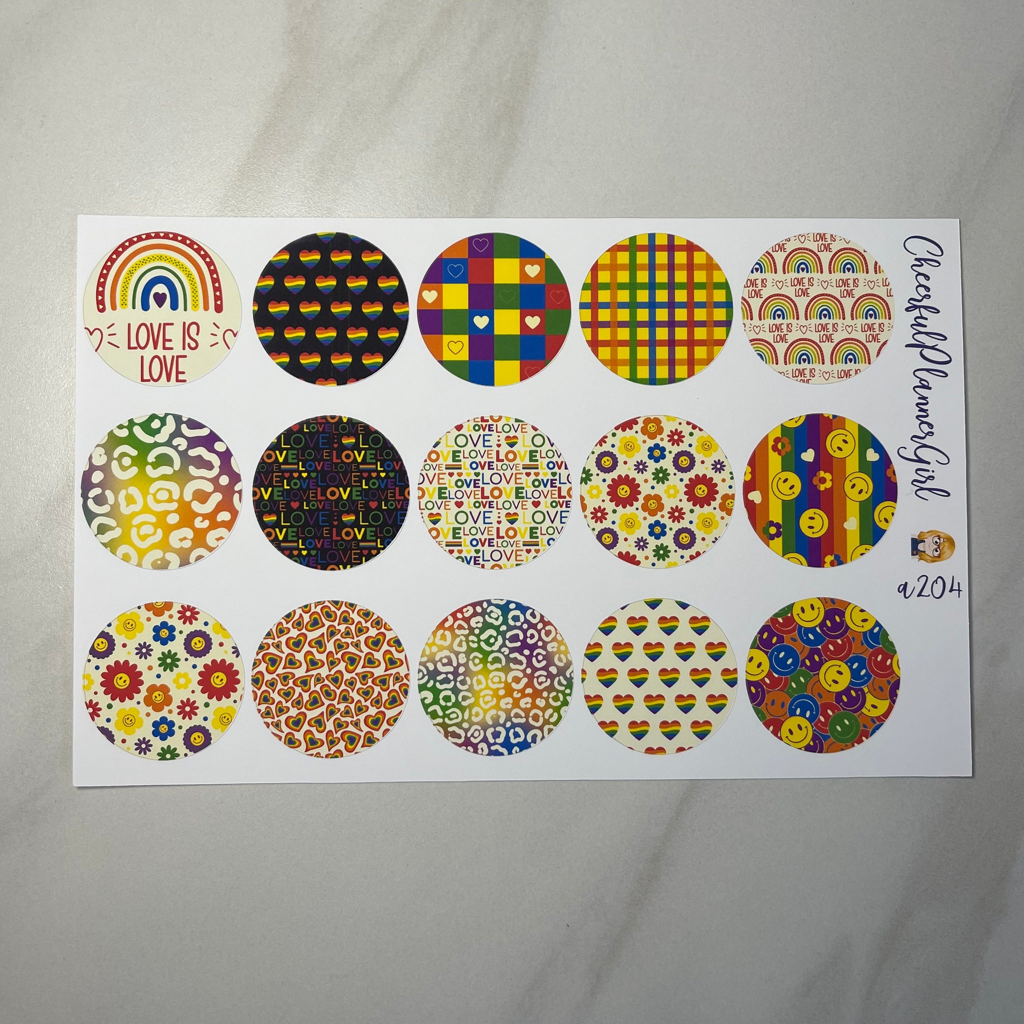 Love is Love 1.3 inch Deco Dots Circles