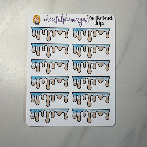 On The Beach Drips Planner Stickers