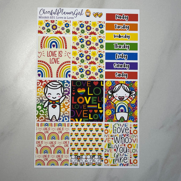 Love is Love Mini Kit Weekly Layout Planner Stickers