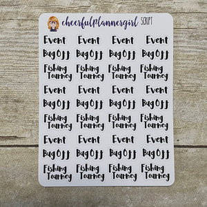 Island Events Bug Fishing Tournament Reminders script Planner Stickers