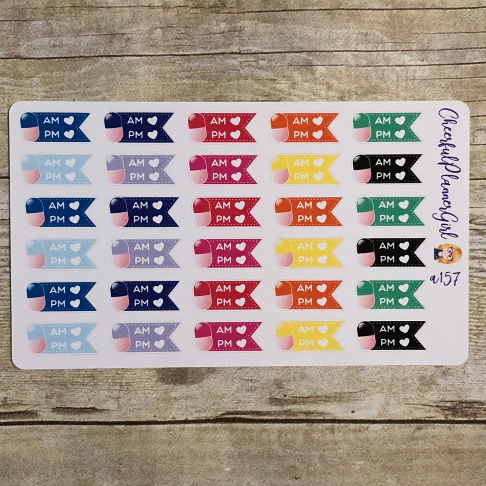 AM PM Meds Tracker Reminders Planner Stickers