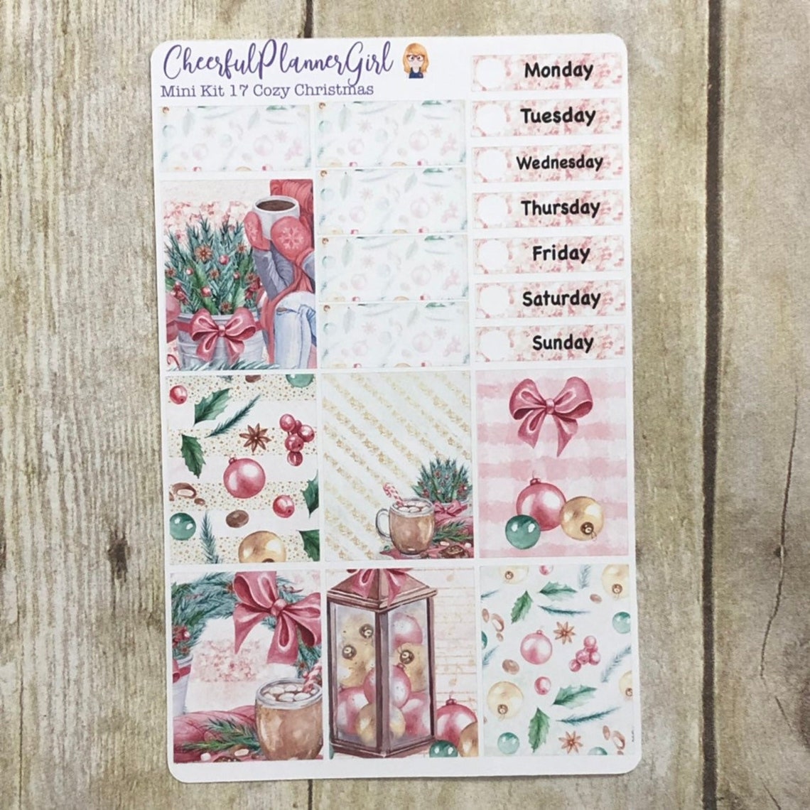 Cozy Christmas Mini Kit Weekly Layout Planner Stickers