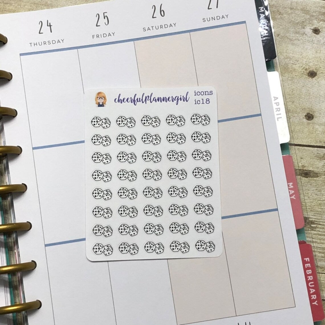 Dice Planner Stickers