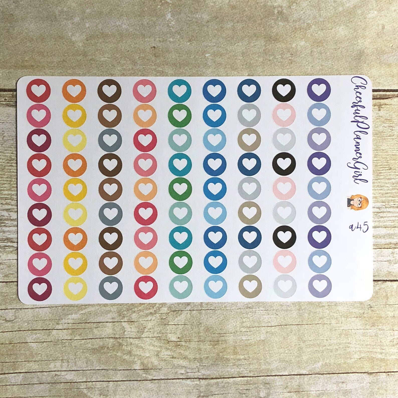 Circle Hearts Planner Stickers
