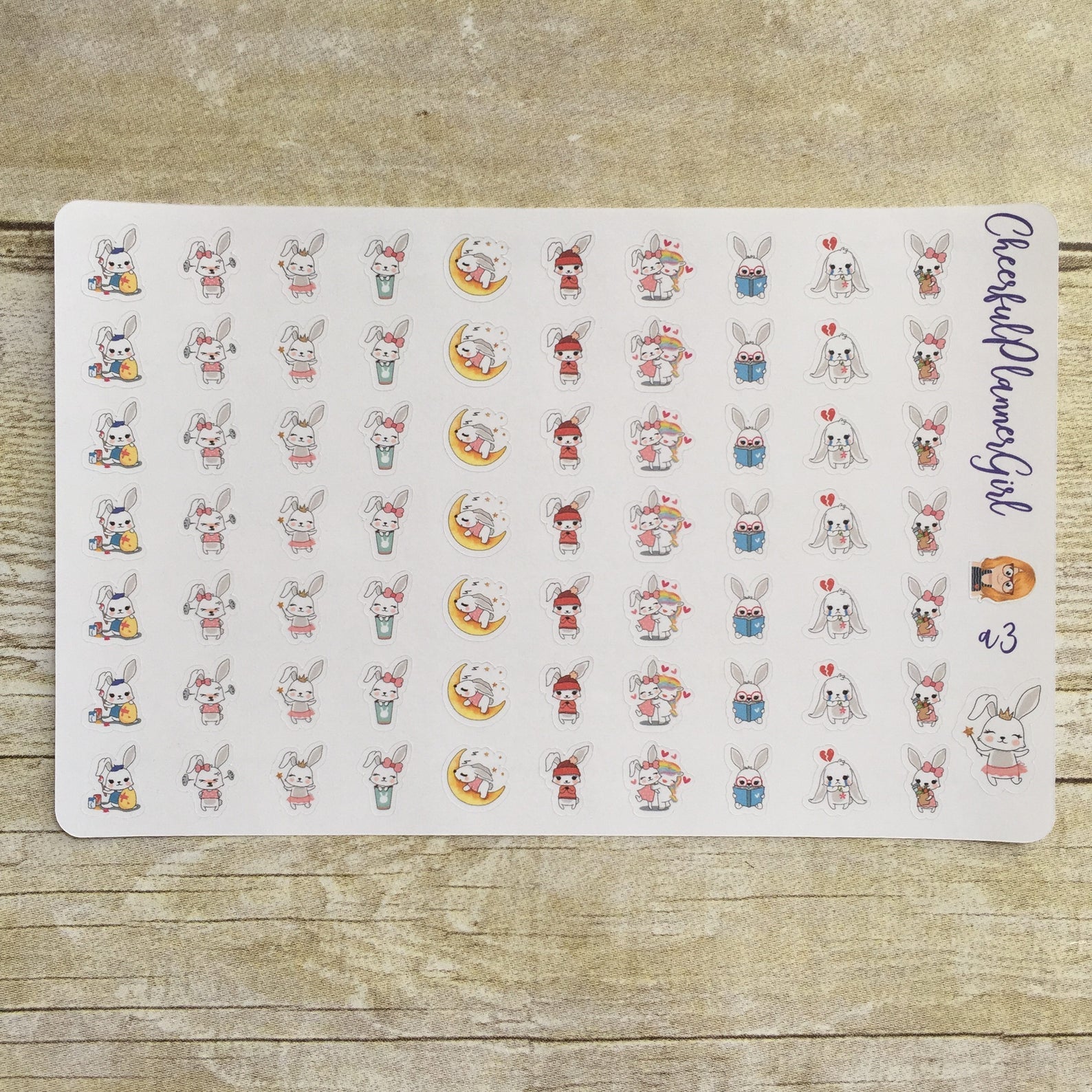 Spring Bunnies Planner Stickers