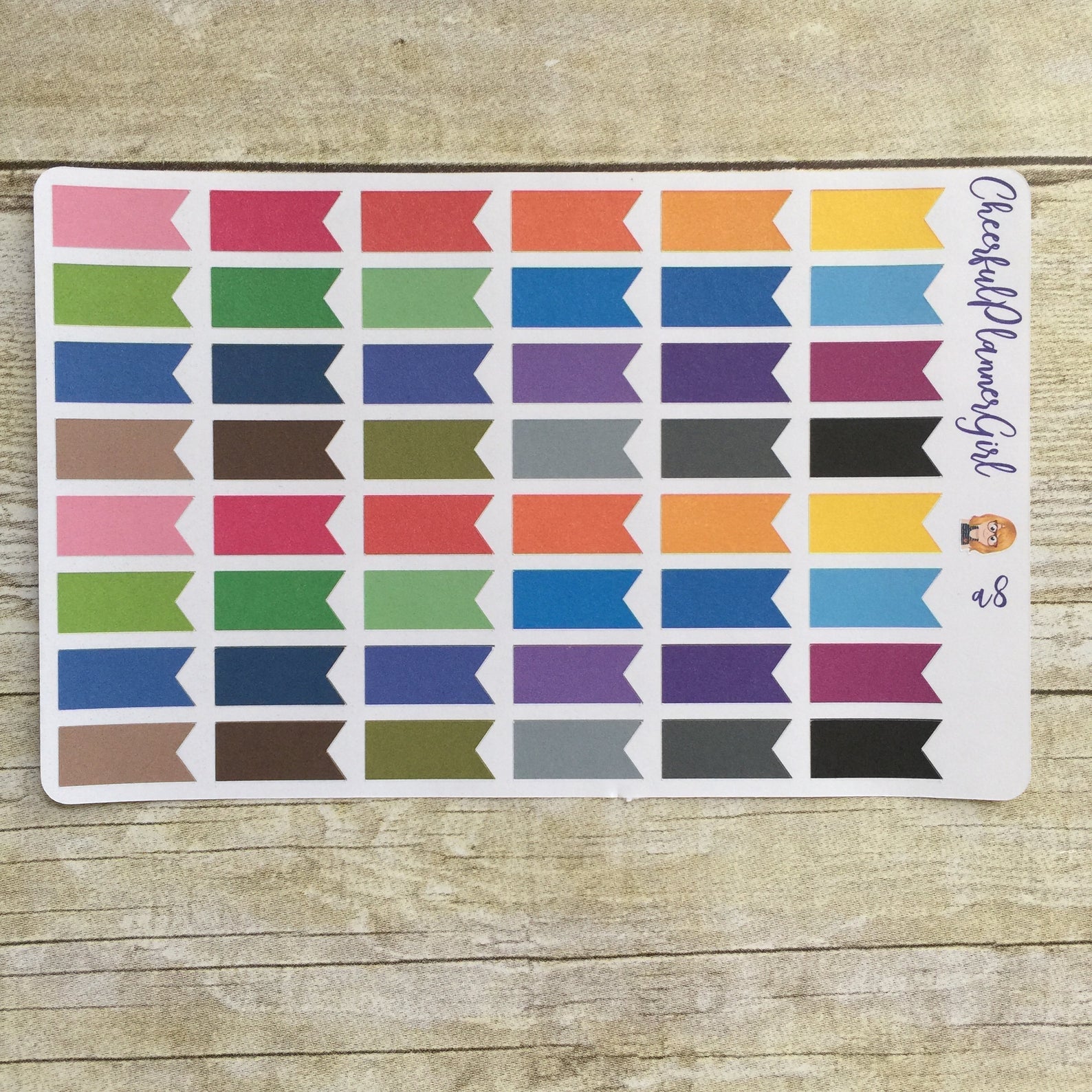Rainbow Solid Side Flags Planner Stickers