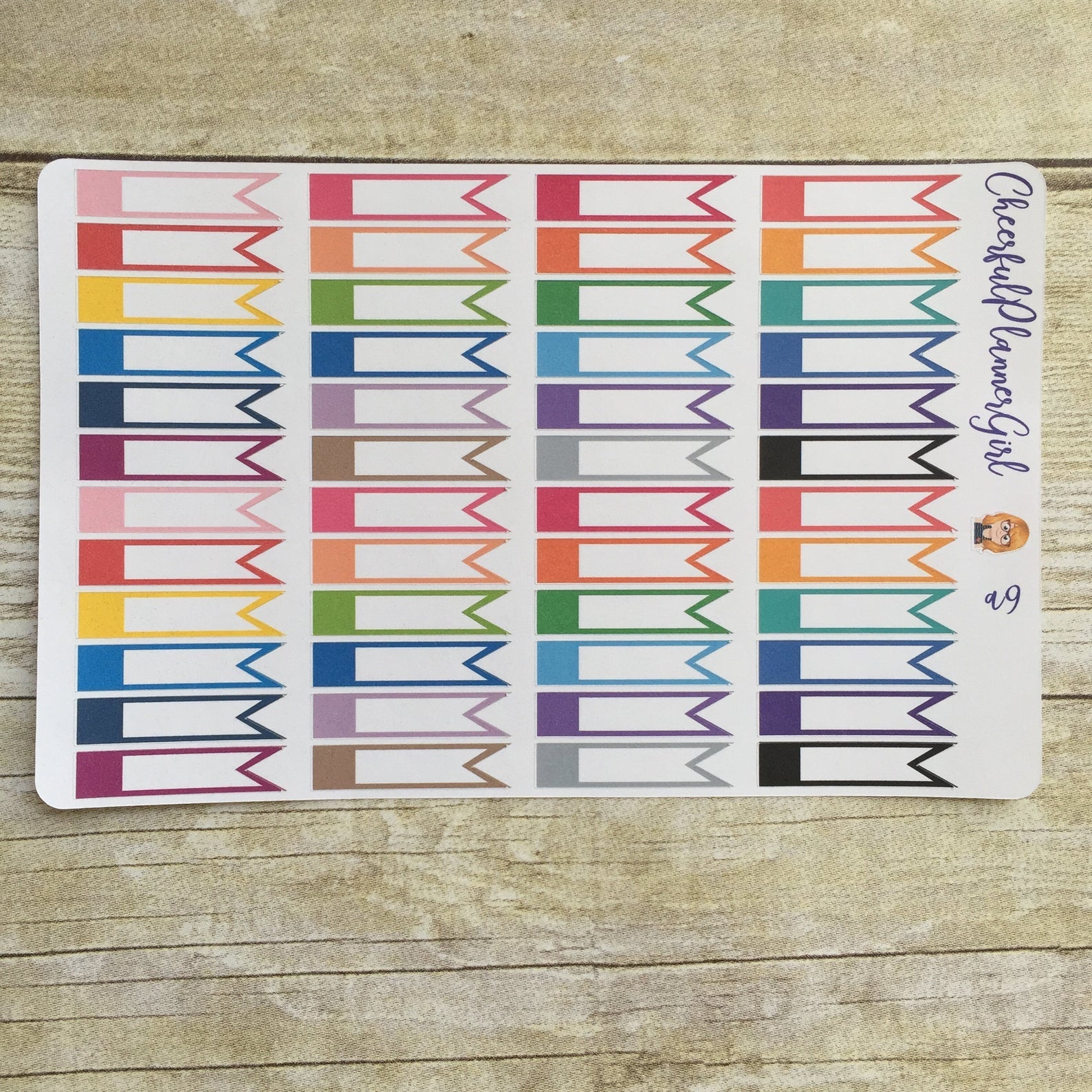 Rainbow Blank Side Flags Planner Stickers
