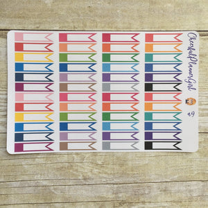 Rainbow Blank Side Flags Planner Stickers