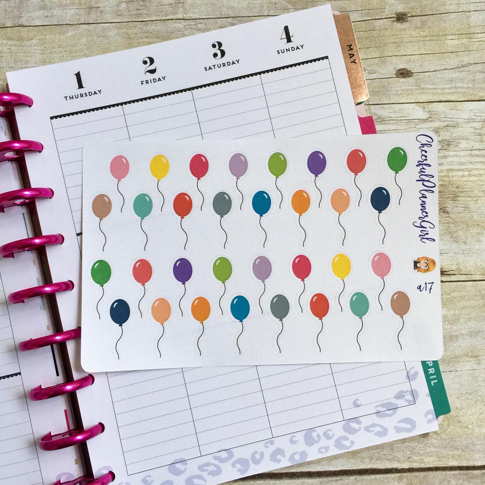 Balloons Icon Planner Stickers