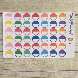 Rainbow Circles Planner Stickers