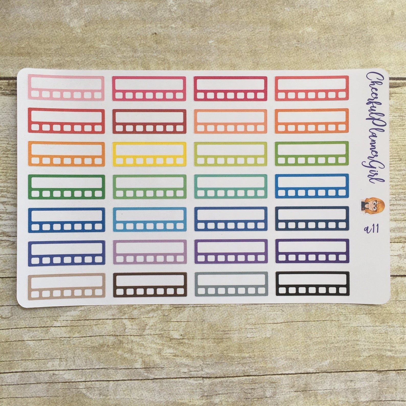 Rainbow Blank Habit Trackers Planner Stickers
