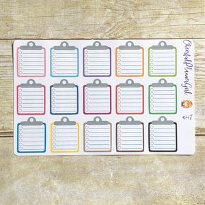 Clipboard with Checklist Planner Stickers