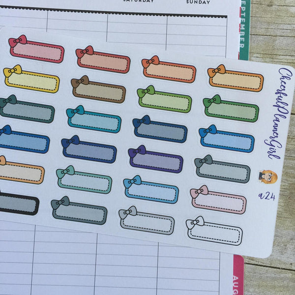 Quarter Box with Bows Planner Stickers