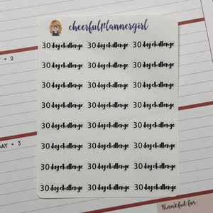 30 Day Challenge Script Planner Stickers