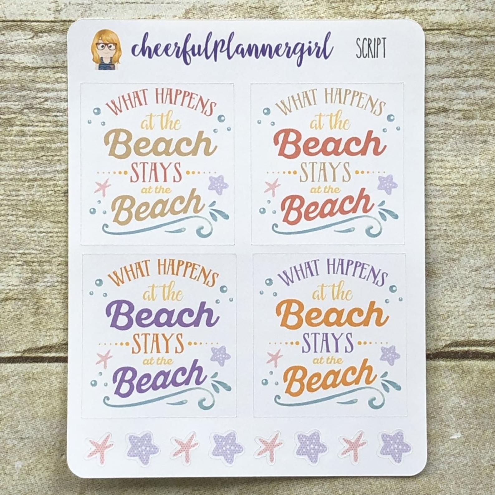 What Happens At The Beach Script Planner Stickers