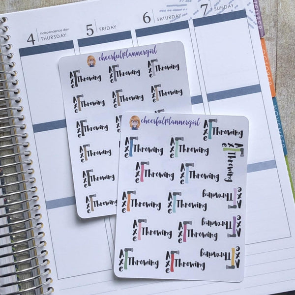 Axe Throwing Script with Icon Planner Stickers
