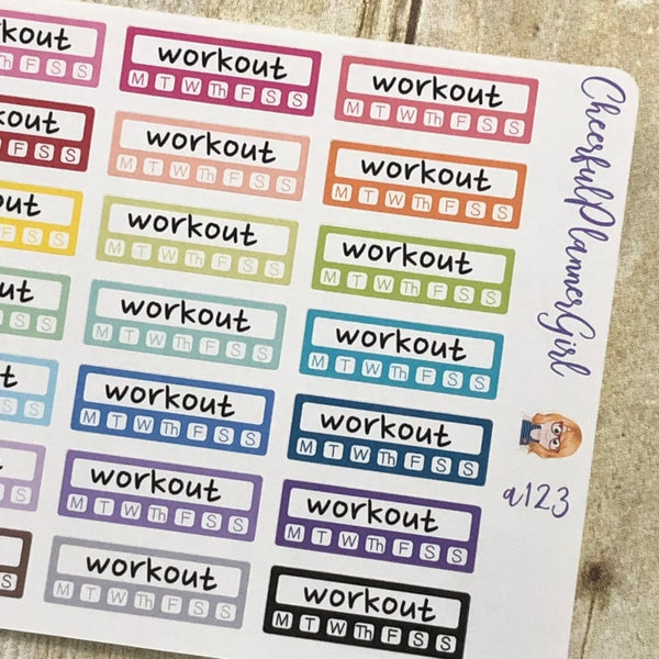 Workout Daily Habit Tracker Planner Stickers