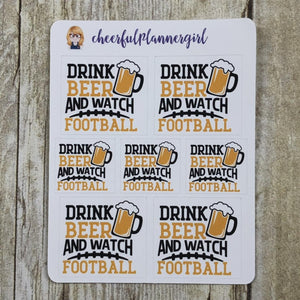Drink Beer and Watch Football Script Planner Stickers