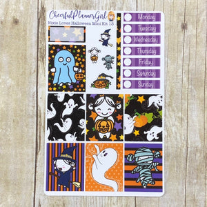Nixie Halloween Mini Kit Weekly Layout Planner Stickers Fall