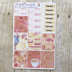 Fall Planner Girl Mini Kit Weekly Layout Planner Stickers