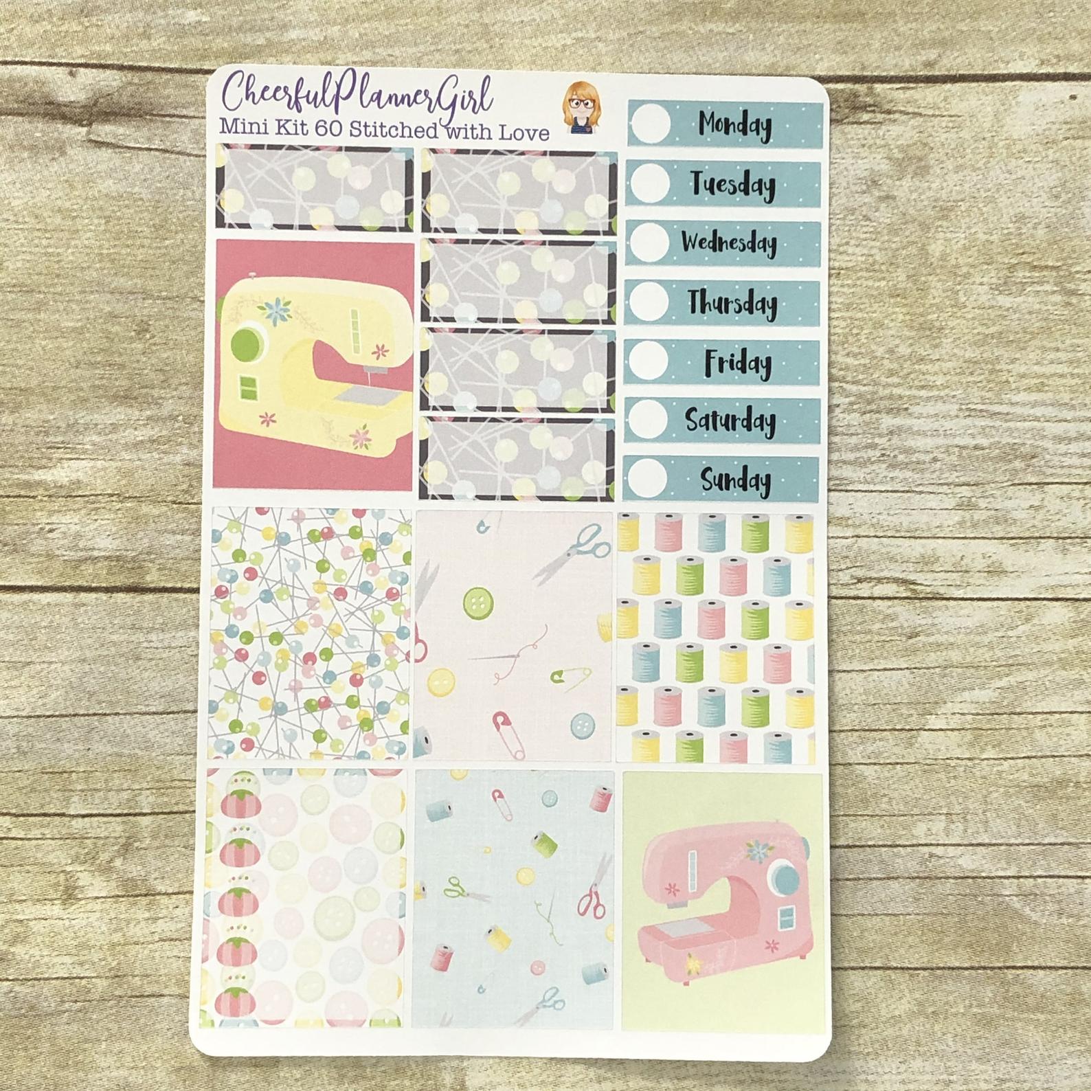 Stitched With Love Mini Kit Weekly Layout Planner Stickers