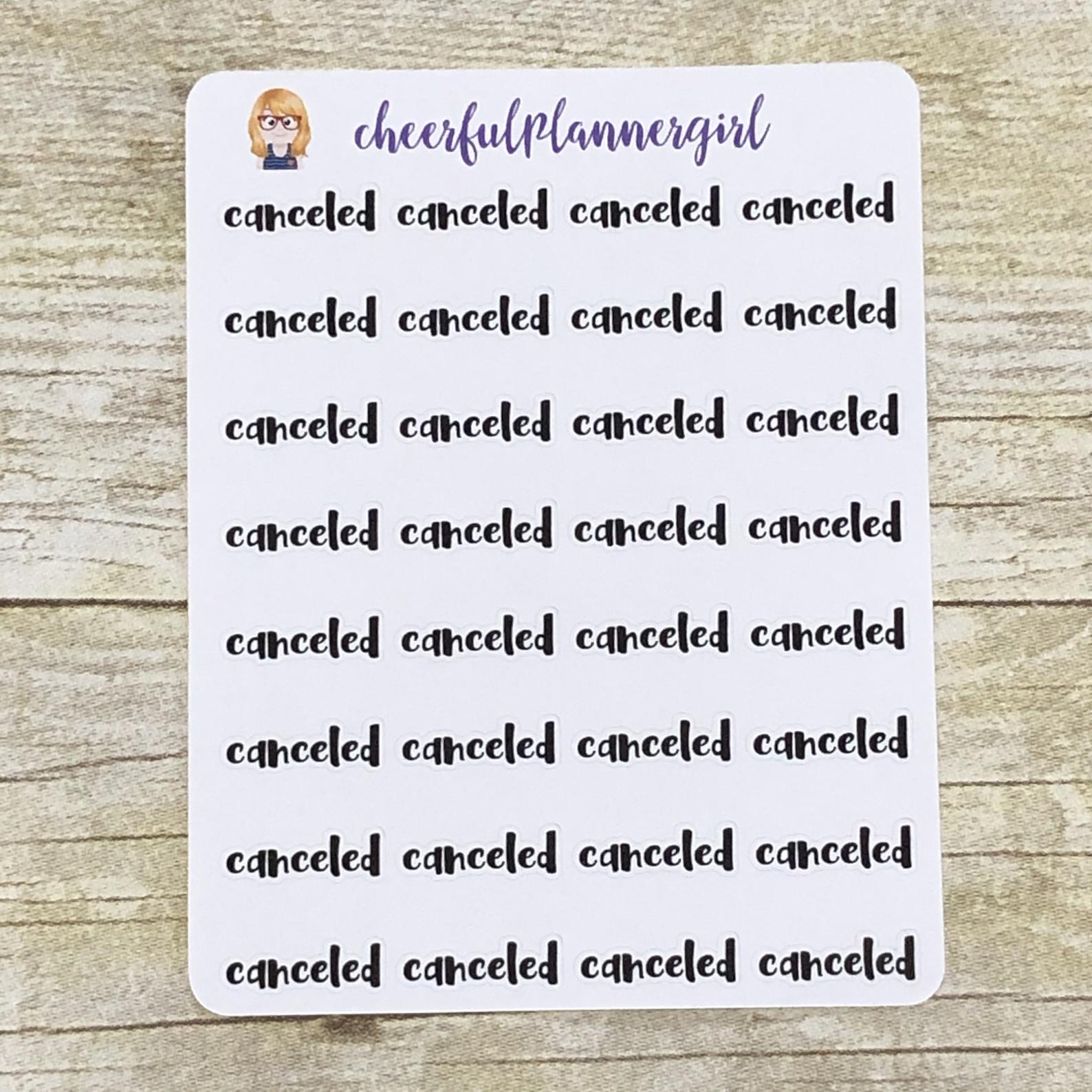Canceled Script Planner Stickers