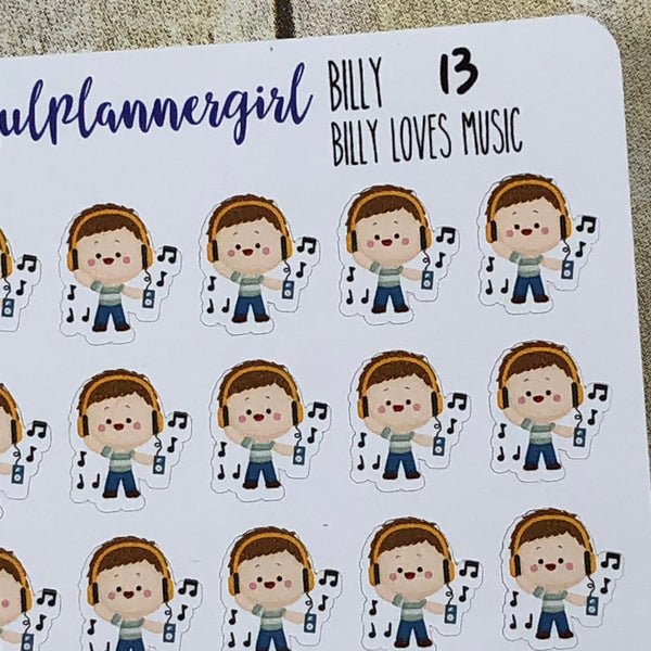 Billy loves Music Planner Stickers