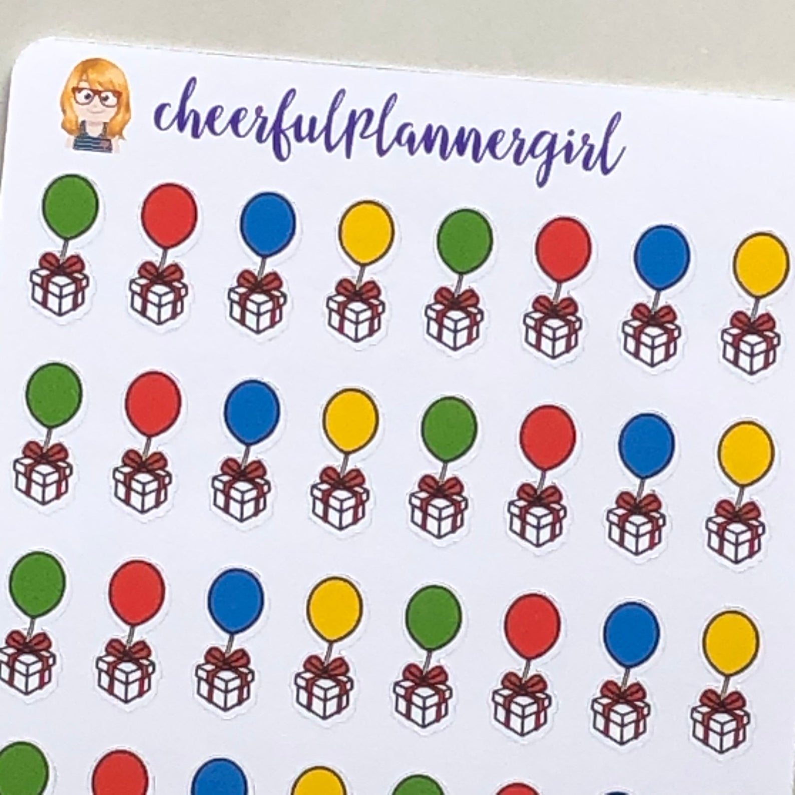Balloons with Presents Planner Stickers
