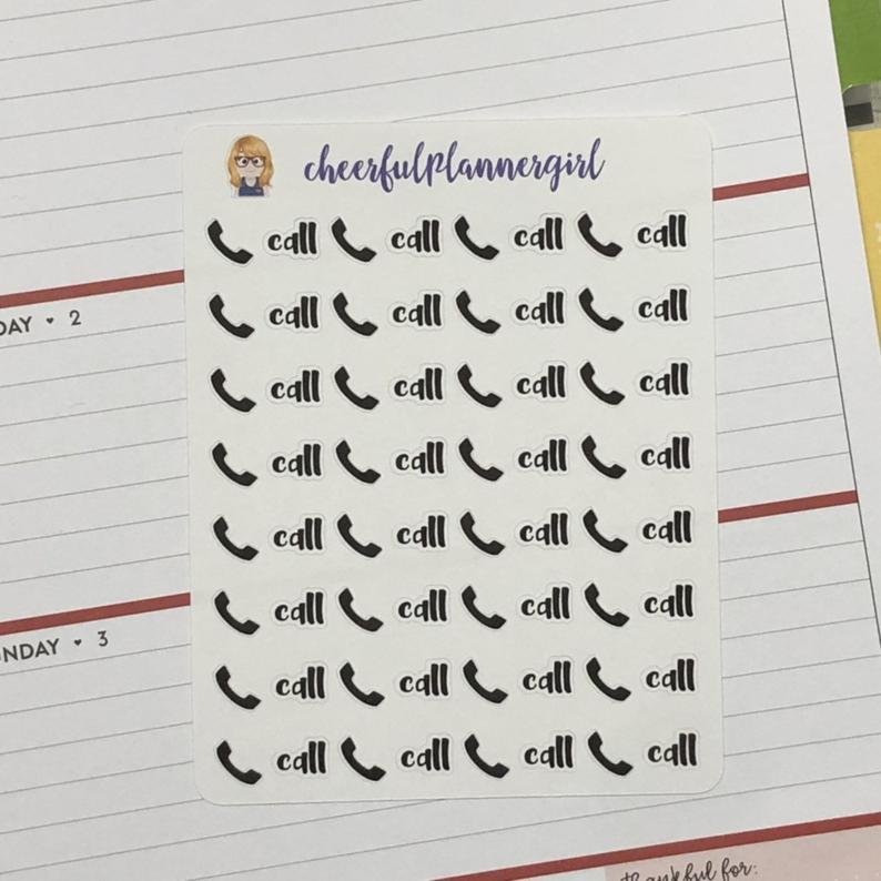 Phone Call Script with Icon Planner Stickers