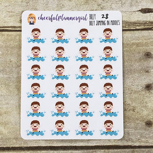 Billy Jumping in Puddles Planner Stickers