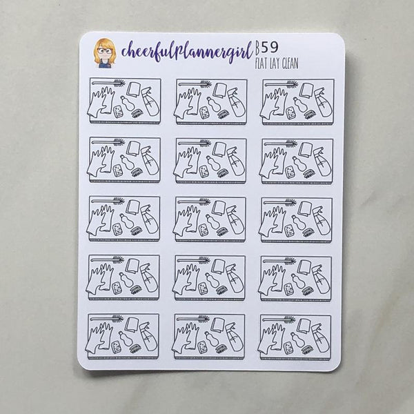 Cleaning Flat Lay Planner Stickers