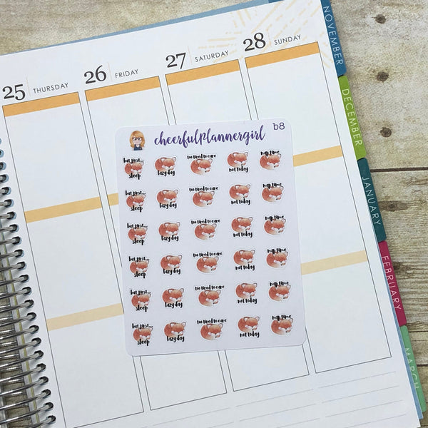 Lazy Day Fox Planner Stickers