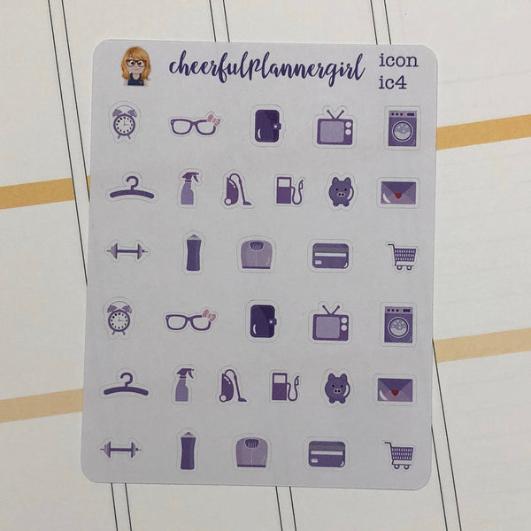 This Week in Purple Icon Stickers