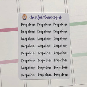 Deep Clean Script Planner Stickers