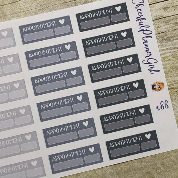 Neutral Appointment Reminder Planner Stickers