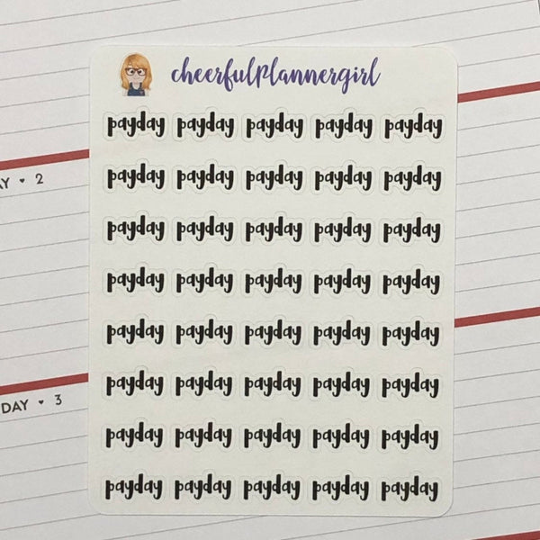 Payday Script Planner Stickers