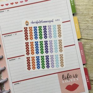 Stacked Heart Checklist Planner Stickers