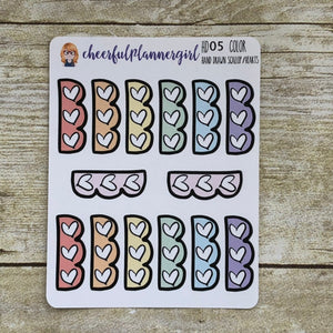 Hand Drawn Checklist Scallop with Hearts Planner Stickers Doodle