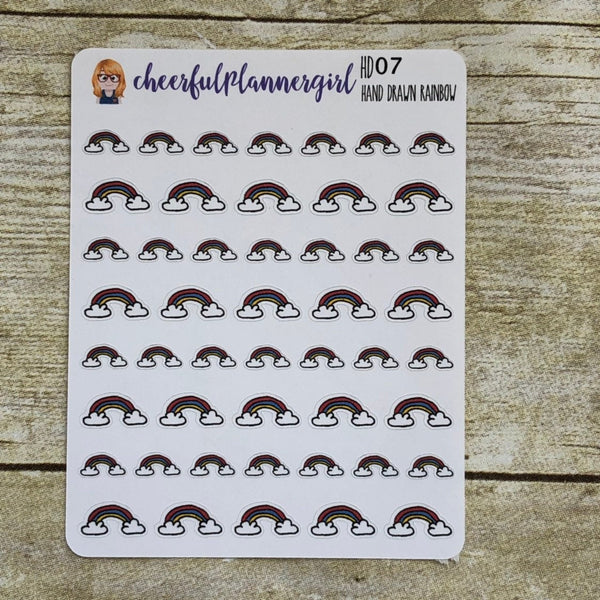 Hand Drawn Rainbows Planner Stickers Weather Doodle