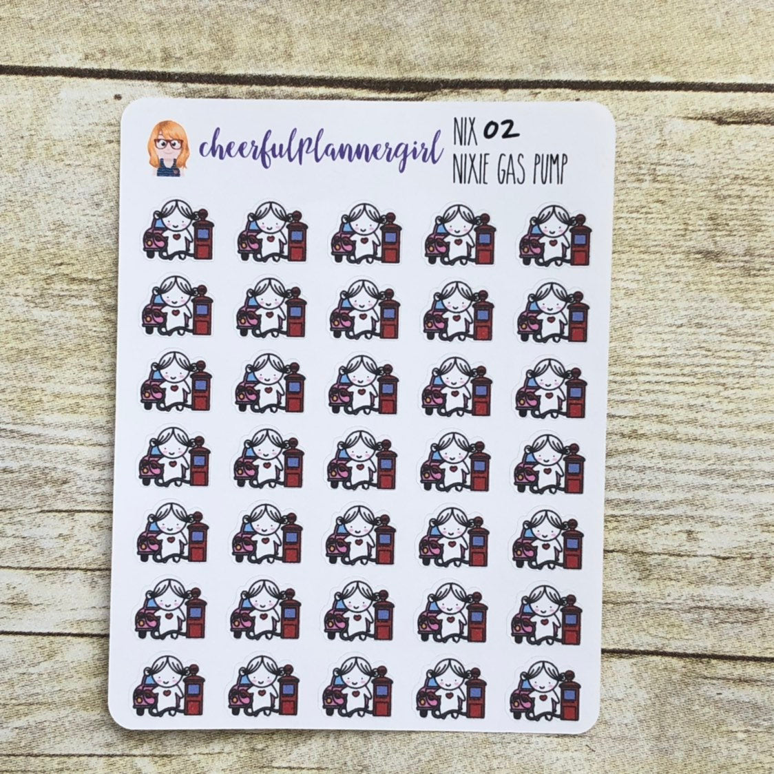 Nixie at the Gas Pump Planner Stickers