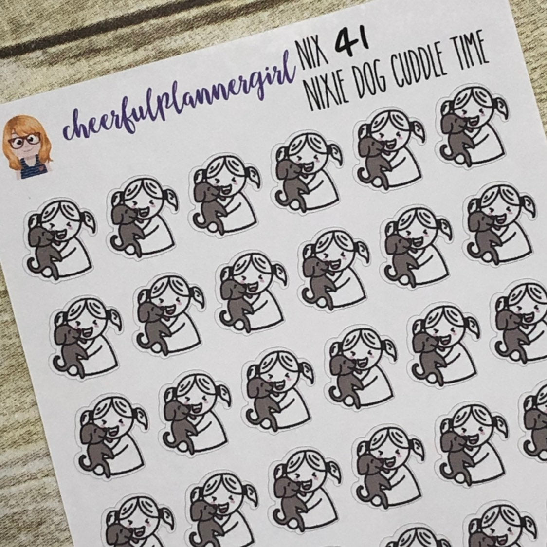 Nixie Dog Cuddle Time Planner Stickers
