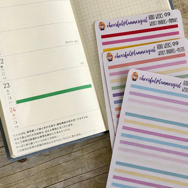 Hobonichi Weeks Weekly Dividers Planner Stickers