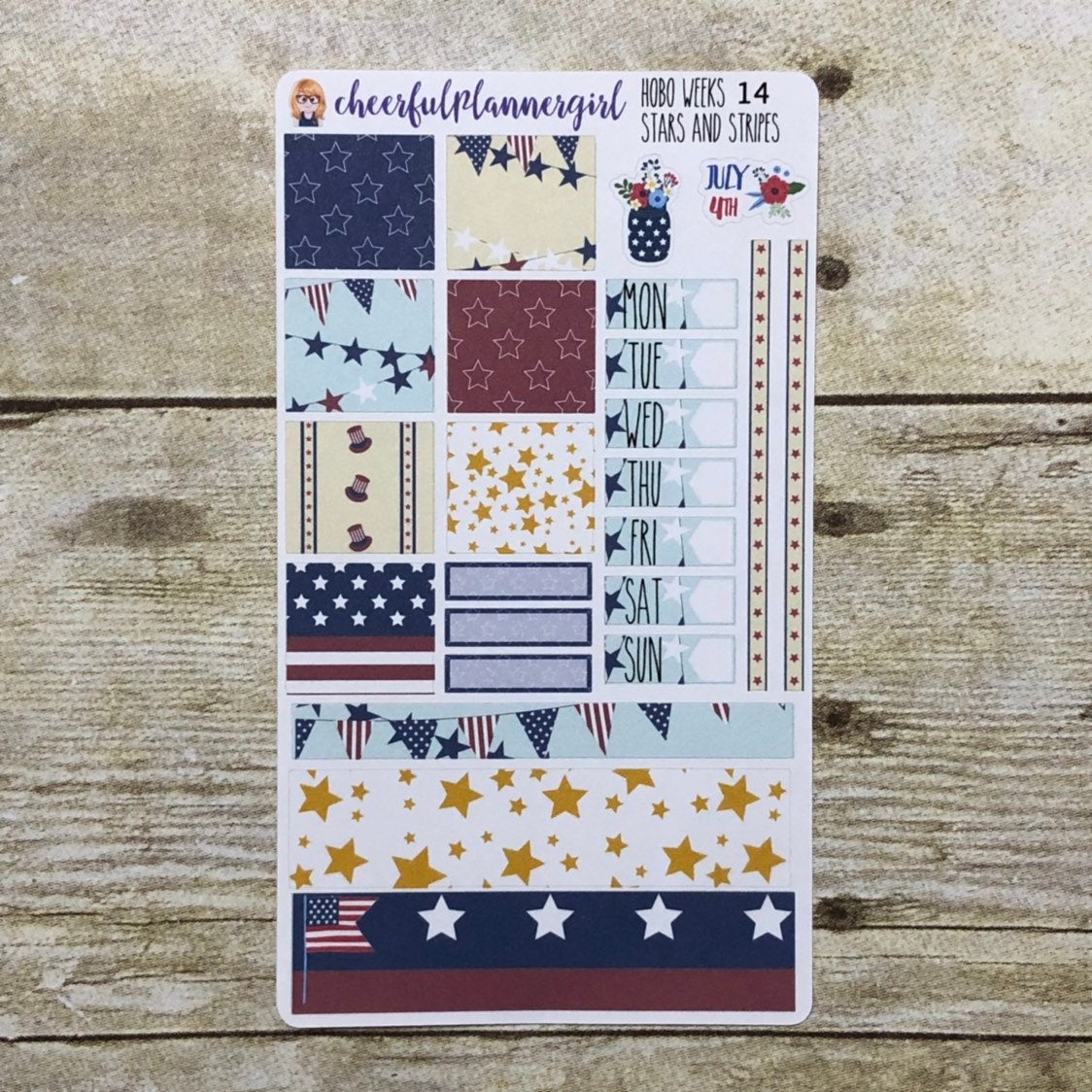 Hobonichi Weeks Stars and Stripes Weekly Planner Stickers